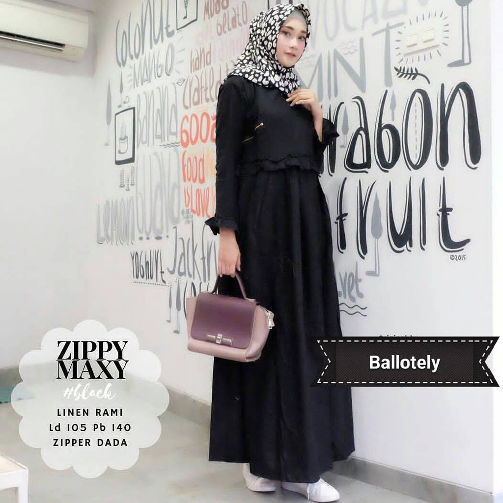 Zippy Maxy Dress Gamis Modern Pakaian Wanita Hijab Model Terbaru