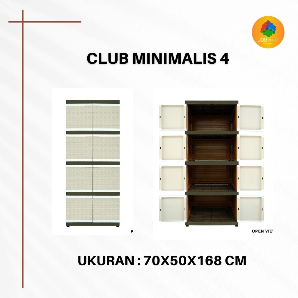 LEMARI BAJU 4 SUSUN / LEMARI PLASTIK / LEMARI CLUB MINIMALIS