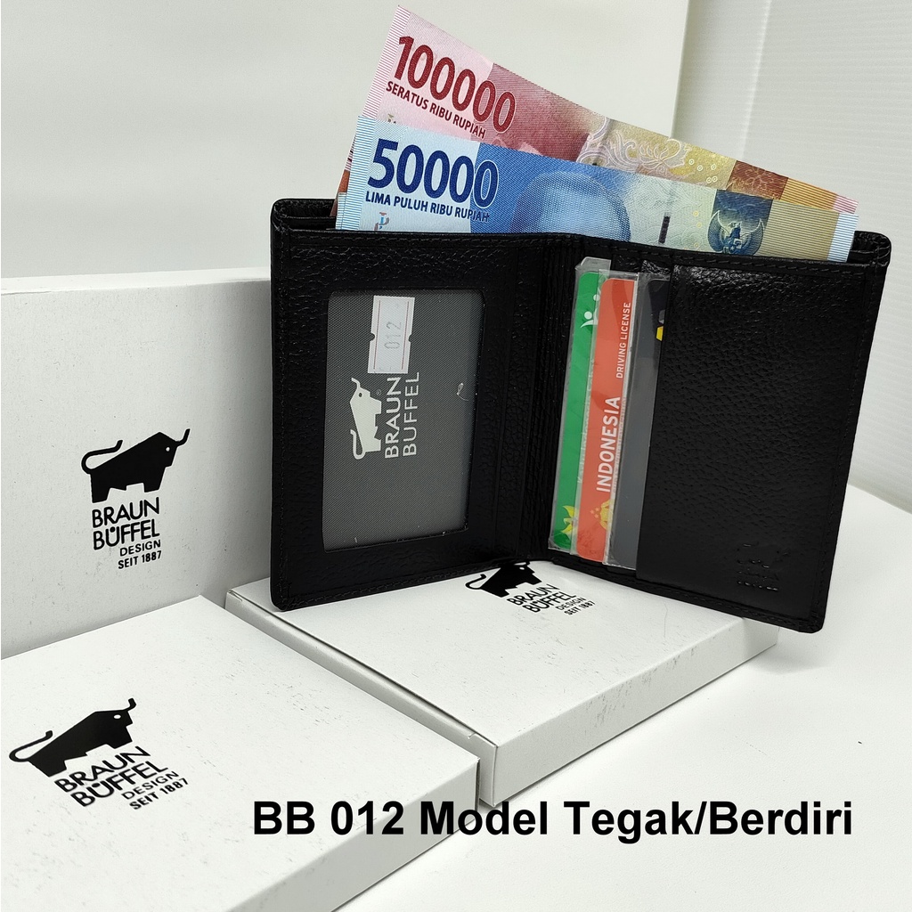 DOMPET PRIA KULIT IMPORT BRAUN BUFFEL BB 012 MODEL TEGAK BERDIRI