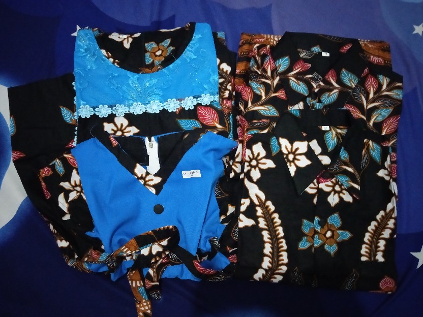 Qnunbatik Batik Keluarga/family Dress/terusan Nagita Hitam