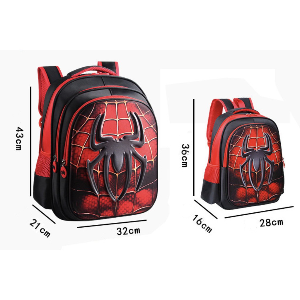 WWH01 Tas Anak Sekolah SD Ransel 3D Size 14&quot; - 16&quot; Besar Avengers Spiderman Batman Captain Impor TKM