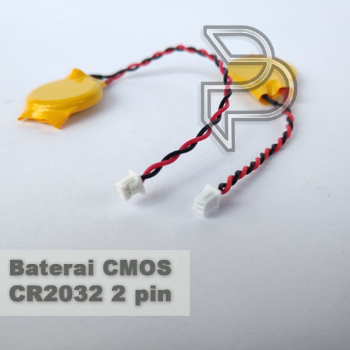 Baterai CMOS CR2032 2 kabel 2 pin Laptop Notebook Universal 3 Volt