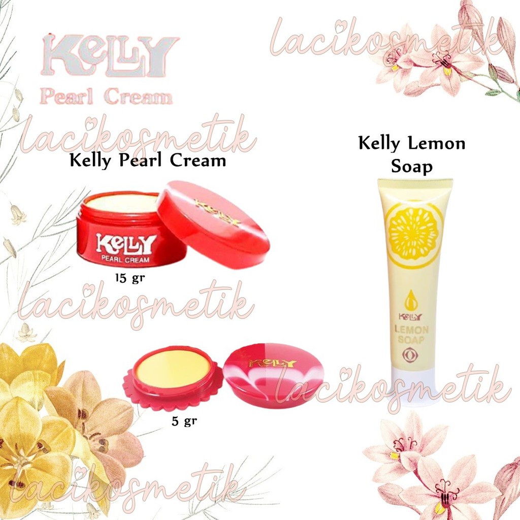 ✨LACIKOSME✨KELLY PEARL CREAM &amp; LEMON SOAP - CREAM FOUNDATION WAJAH BPOM ORIGINAL