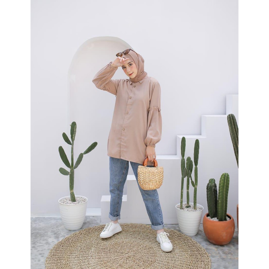 Basic Rufle / ATASAN WANITA / PAKAIAN CEWEK / TUNIK - BAJU KEKINIAN