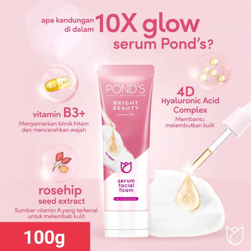 Ponds facial foam bright beauty 100g(kemasan baru)