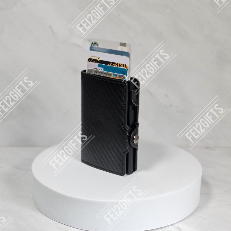 Dompet Kartu Card Wallet RFID Protector Carbon Single Black