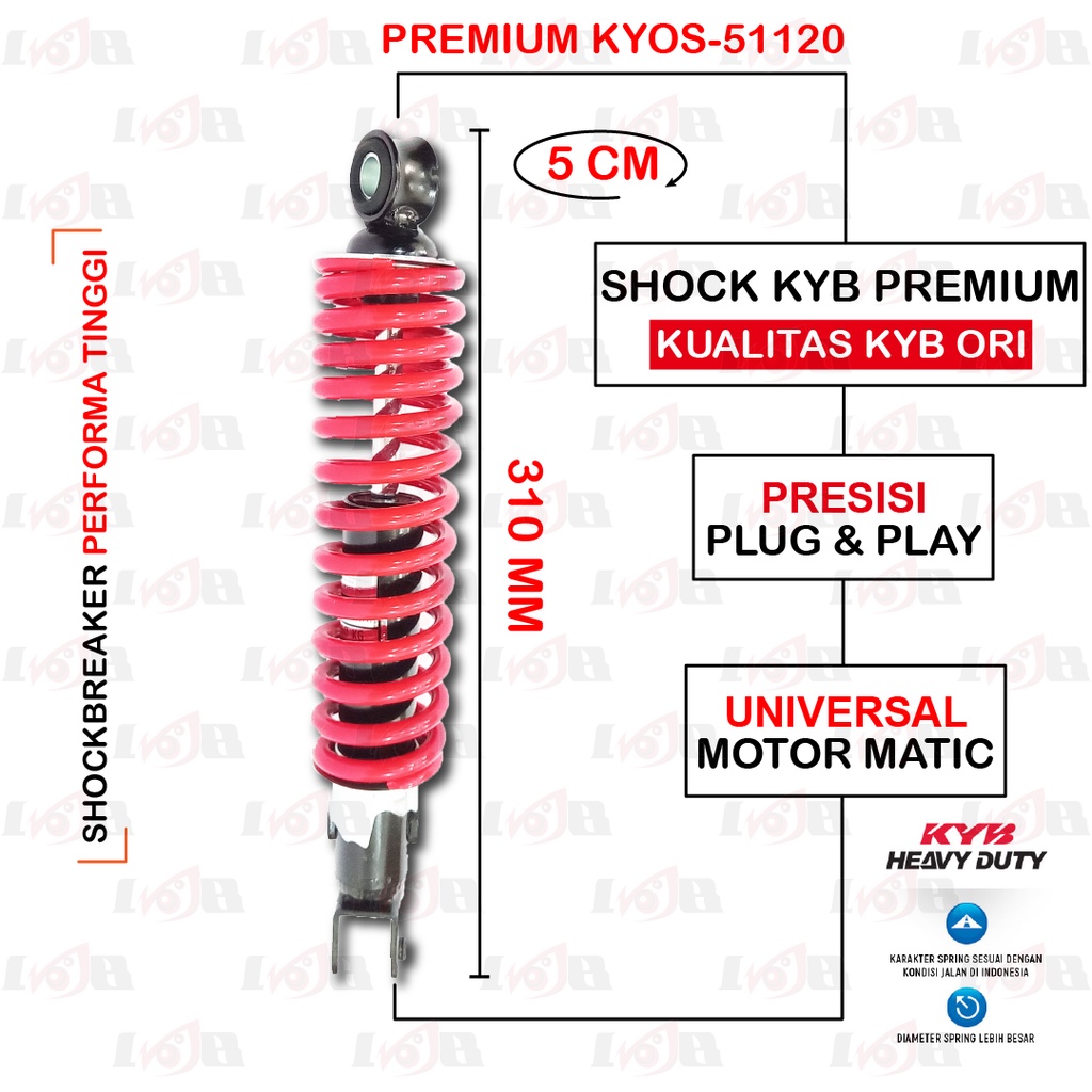 Shockbreaker KYB KYOS Heavy Duty 300mm Vario Beat Mio Scoopy Suspensi Matic