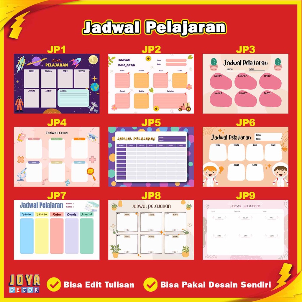 

Poster Jadwal Pelajaran Sekolah Aesthetic Kegiatan Mingguan - Weekly Planner Schedule