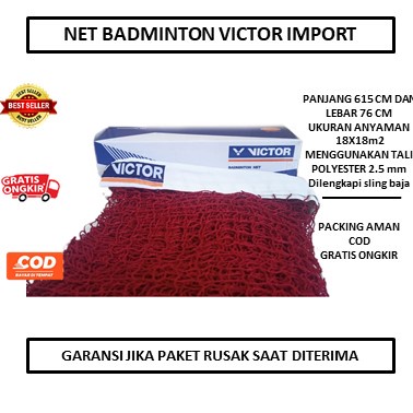 Net Victor Import - Net Badminton Victor Bagus - Net Victor jaring badminton - Net Murah - Jaring Bu