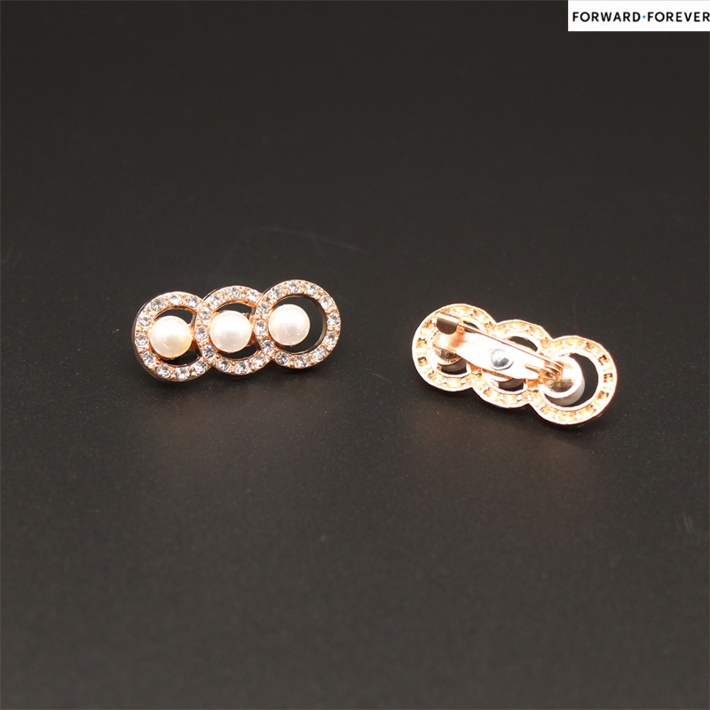 Bros Pin Alloy Desain Simple Hias Mutiara Untuk Aksesoris Wanita M70064