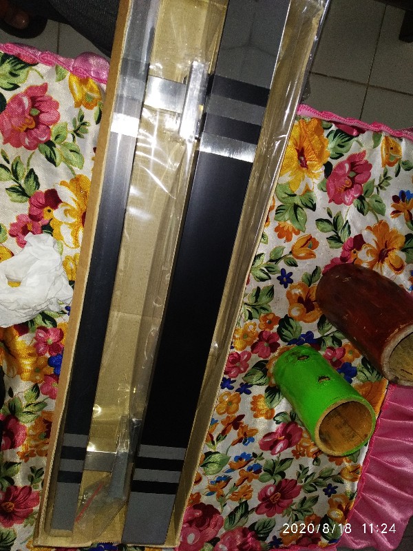 Handle Pintu Rumah Kotak 4x2cm 45 Cm Black Hitam Kombinasi Ss Tarikan Pintu Gagang Pintu Kunci Pintu