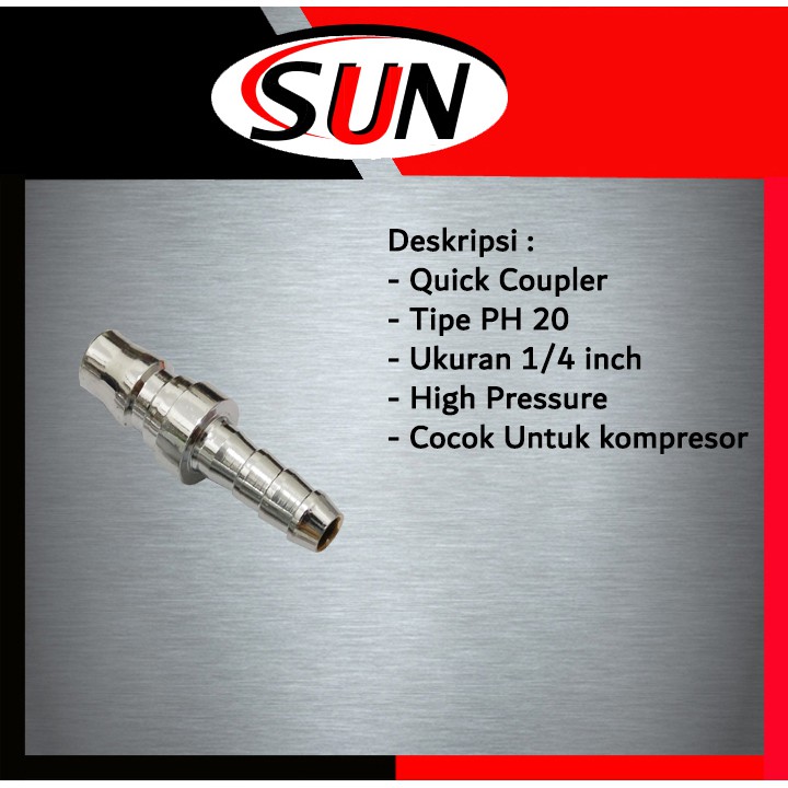 Sambungan Kompresor Angin Quick Coupler Ph 20 1/4  Inch