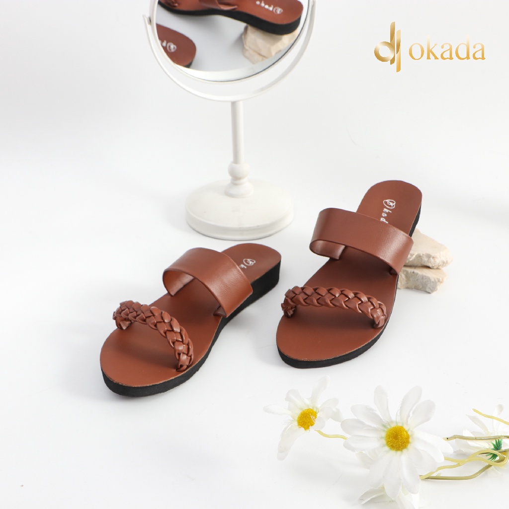 OKADA ORIGINAL SANDAL OKADA SANDAL TEPLEK SANDAL SLIP ON WANITA (HANDBLOC) ORIGINAL BY OKADA TERBARU 2023