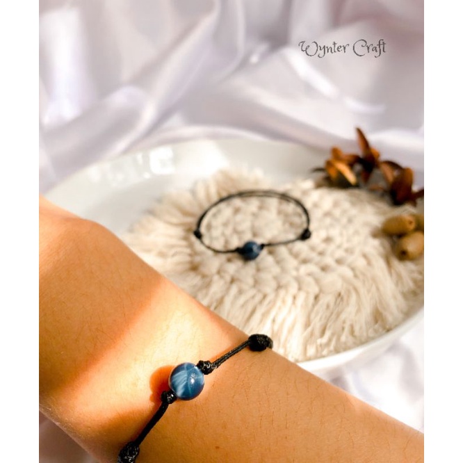 WA141 Moon Bracelet Tali Hitam Waterproof Unisex by Wynter Craft