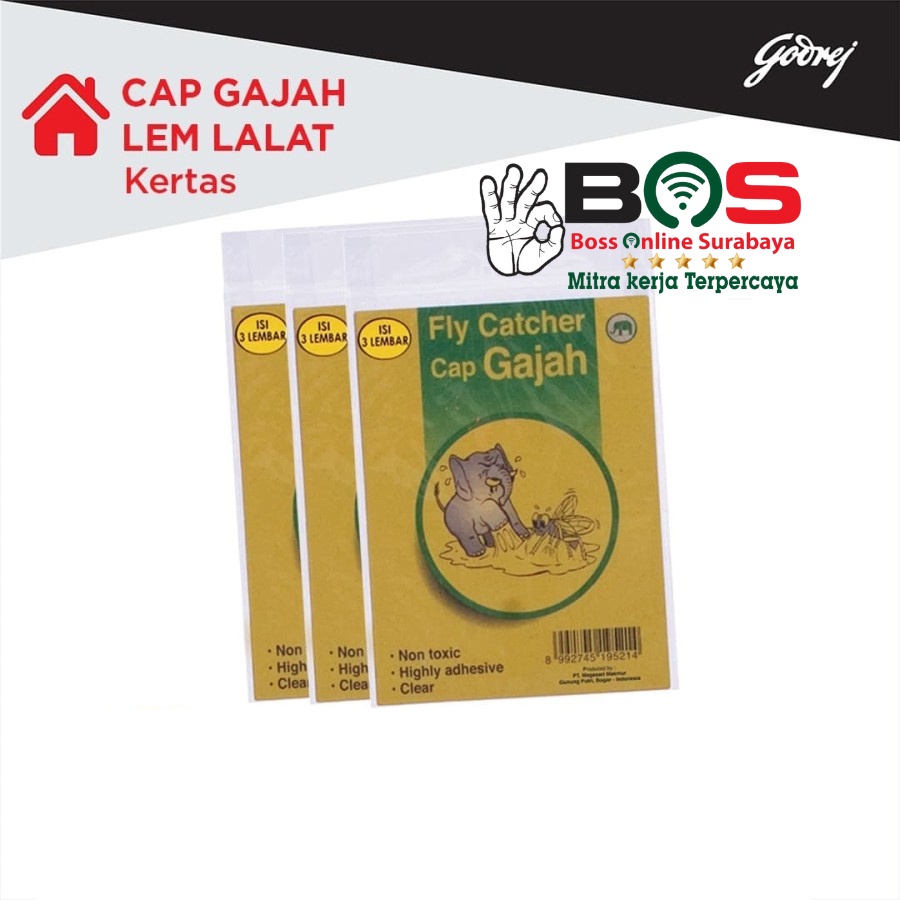 Lem Kertas Lalat Cap Gajah Lem Lalat 3 Lembar ada 3 Pcs Perangkap Lalat Lengket