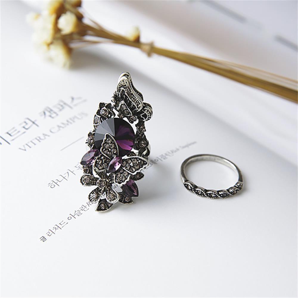 Preva Amethyst Set Cincin Aksesoris Pesta Pesona Perhiasan Perhiasan Pernikahan Cincin Kupu-Kupu