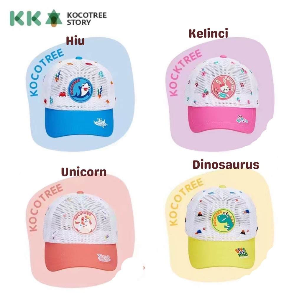 Topi Anak Kocotree / Kids Baseball Cap Kocotree / Sinar UV / Topi anak-anak / Laki-laki dan perempuan / Unicorn / Hiu / Dinosaurus / Kelinci / Hats / Caps / Kids