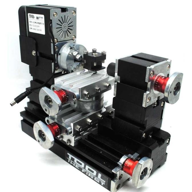 Mesin Bubut Mini Lathe Machine 12000RPM TZ0002MR Metal Besi Dinamo Ke