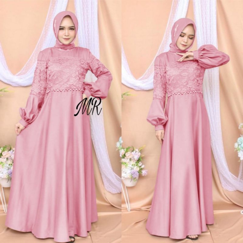 MAXY DAMAYANTI MUTIARA, BRUKAT, GAMIS HIJAB MUSLIM, MAXY DRESS