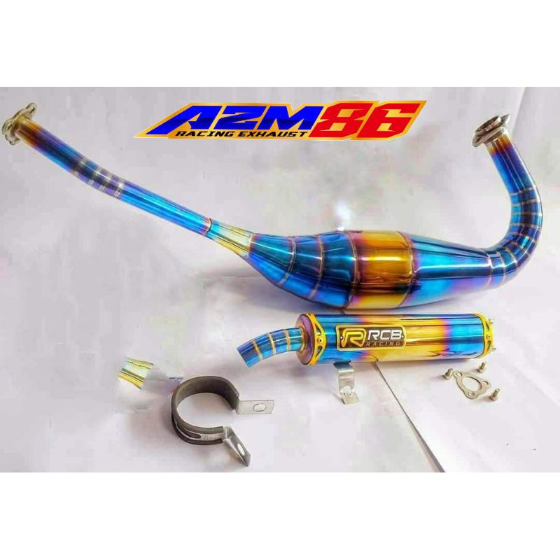 knalpot 2tak ninja 150RR pelangi full stainless pelangi