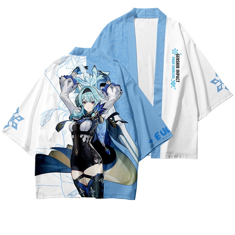 PREORDER Game Genshin Impact Eula Costume Cloak Anime Eula Cosplay Kimono Cardigan Japanese Yukata H