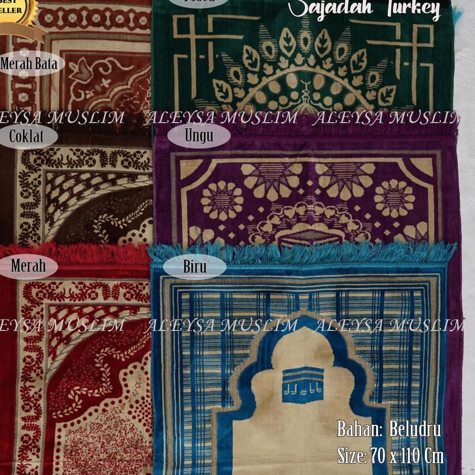 Sajadah nurtex dewasa bahan beludru ukuran dewasa 70 x 110 cm bisa bayar ditempat /COD