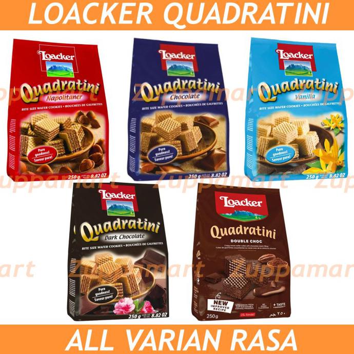 

LOACKER QUADRATINI 250 GR ALL VARIAN RASA - WAFER IMPORT ITALY - VANILLA