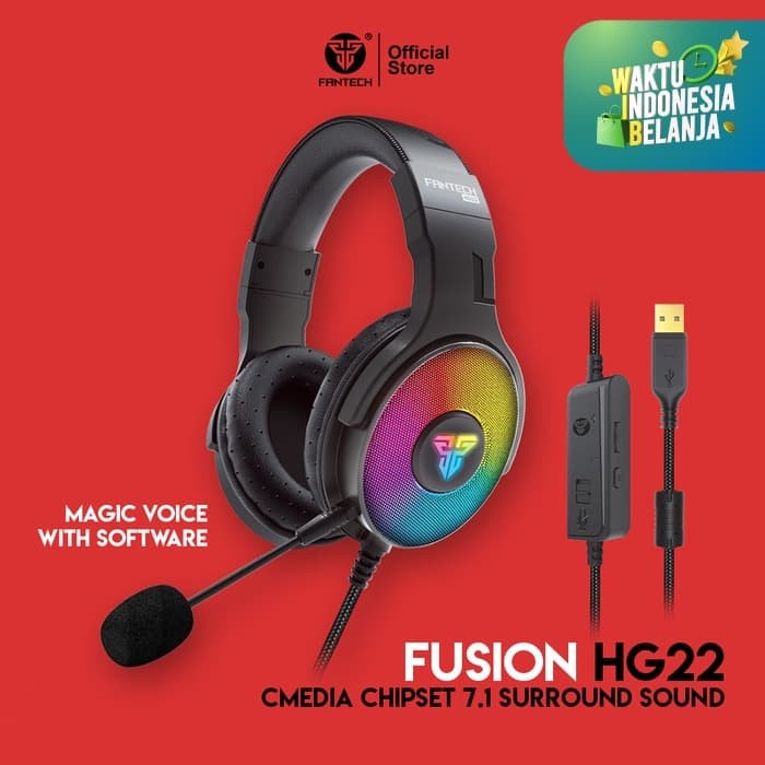 Fantech FUSION HG22 CMedia Chipset 7.1 Surround Sound Headset Gaming