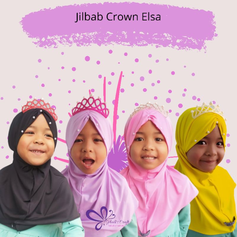 Jilbab anak crown elsa/Hijab anak mahkota premium/jilbab princess