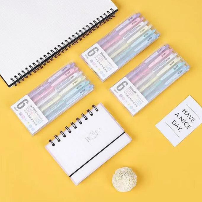 

Kualitas Terbaik] Shands Macarons Series Gel Ink Pen Set 6Pc / Pulpen Pena Warna Pastel