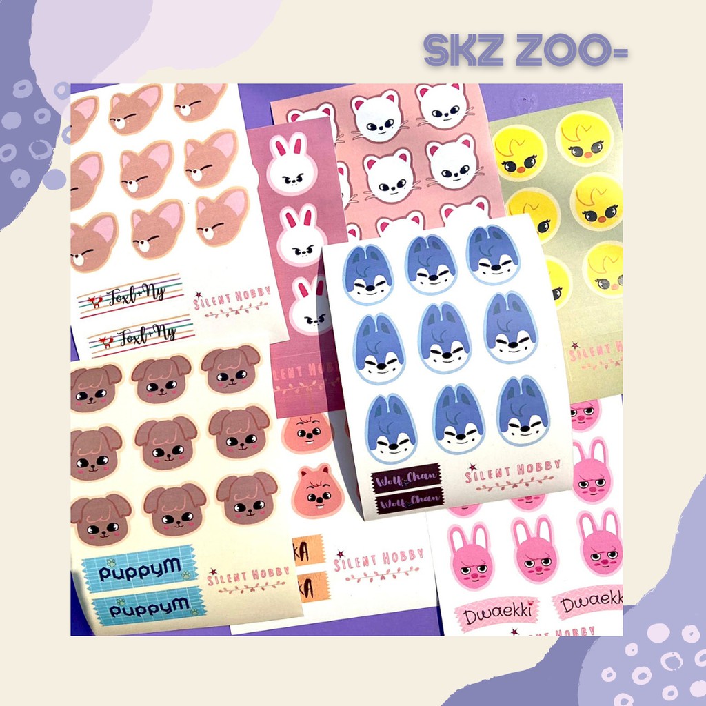 

Stiker Lucu SKZOO (Stray Kids) - Warna Transparan Bening (per 1 Lembar)