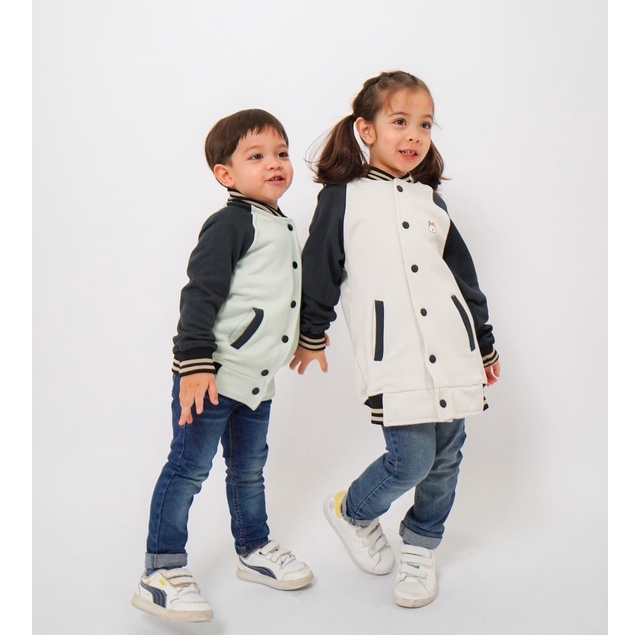 JAKET ANAK BOMBER REGLAN FLEECE COTTON ORIGINAL CARVA UNISEX ANAK LAKI LAKI PEREMPUAN REALPICT