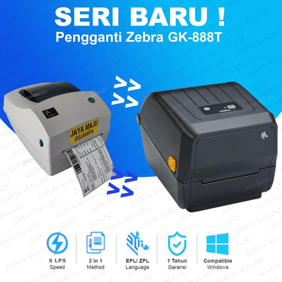TYPE TERBARU BARCODE PRINTER ZEBRA ZD888 ZD-888 ZD 888 GK888 GK 888 GK-888  GARANSI RESMI = ZD230 ZD
