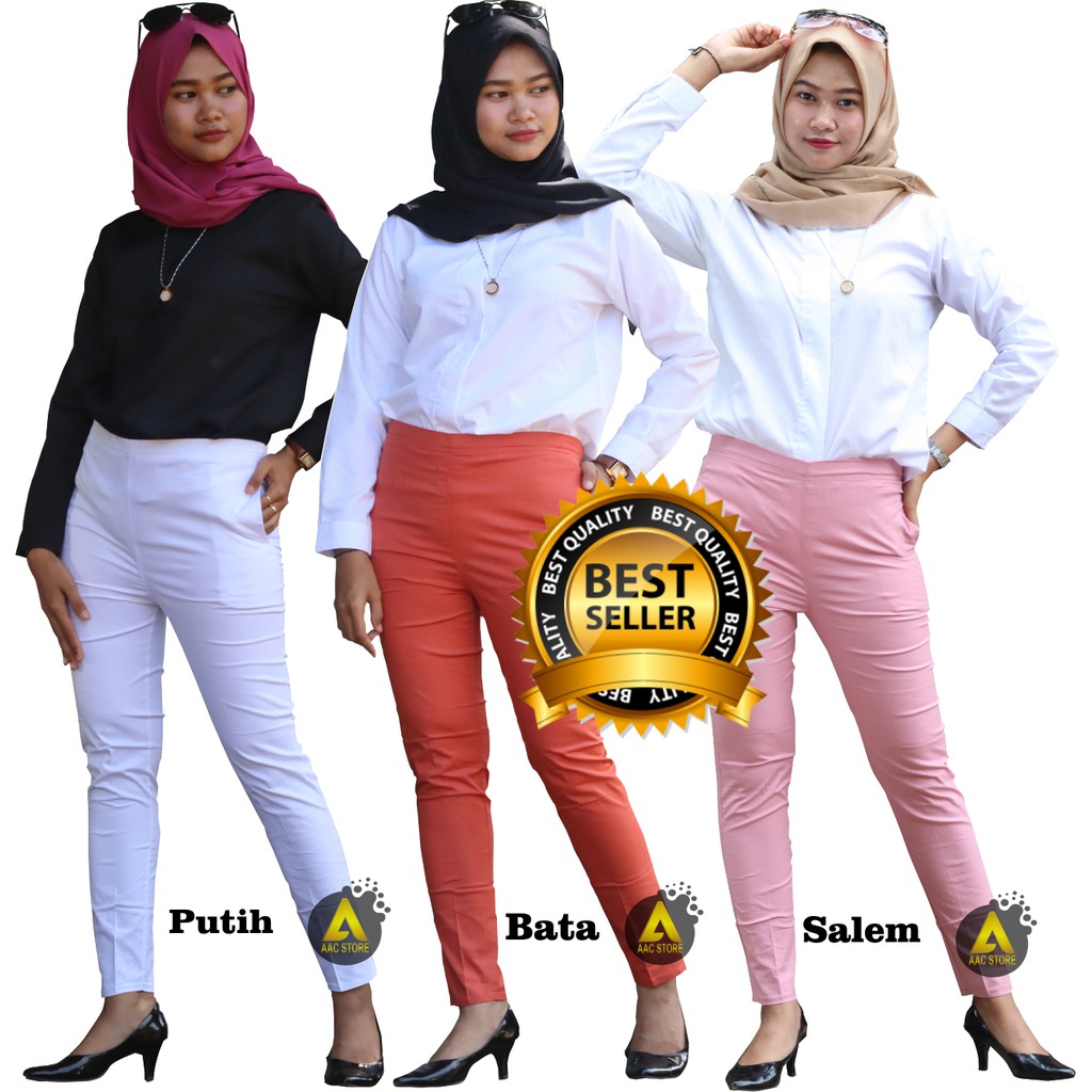 Celana  Wanita Katun Stretch Size Standar, XXL, L5 Banyak Warna