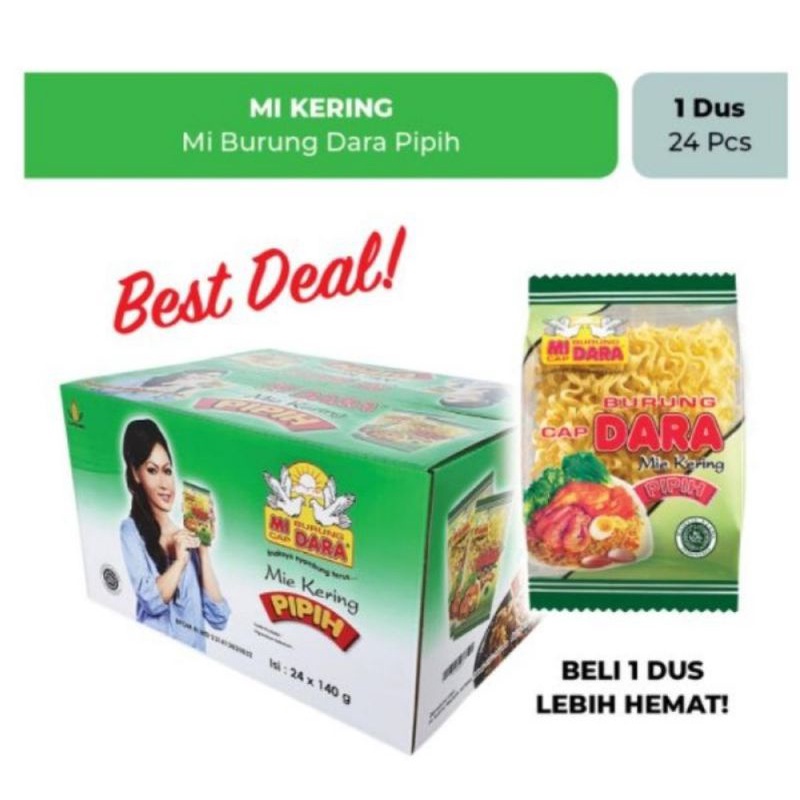 

mie cap burung dara mie kering cap pipih 140gr