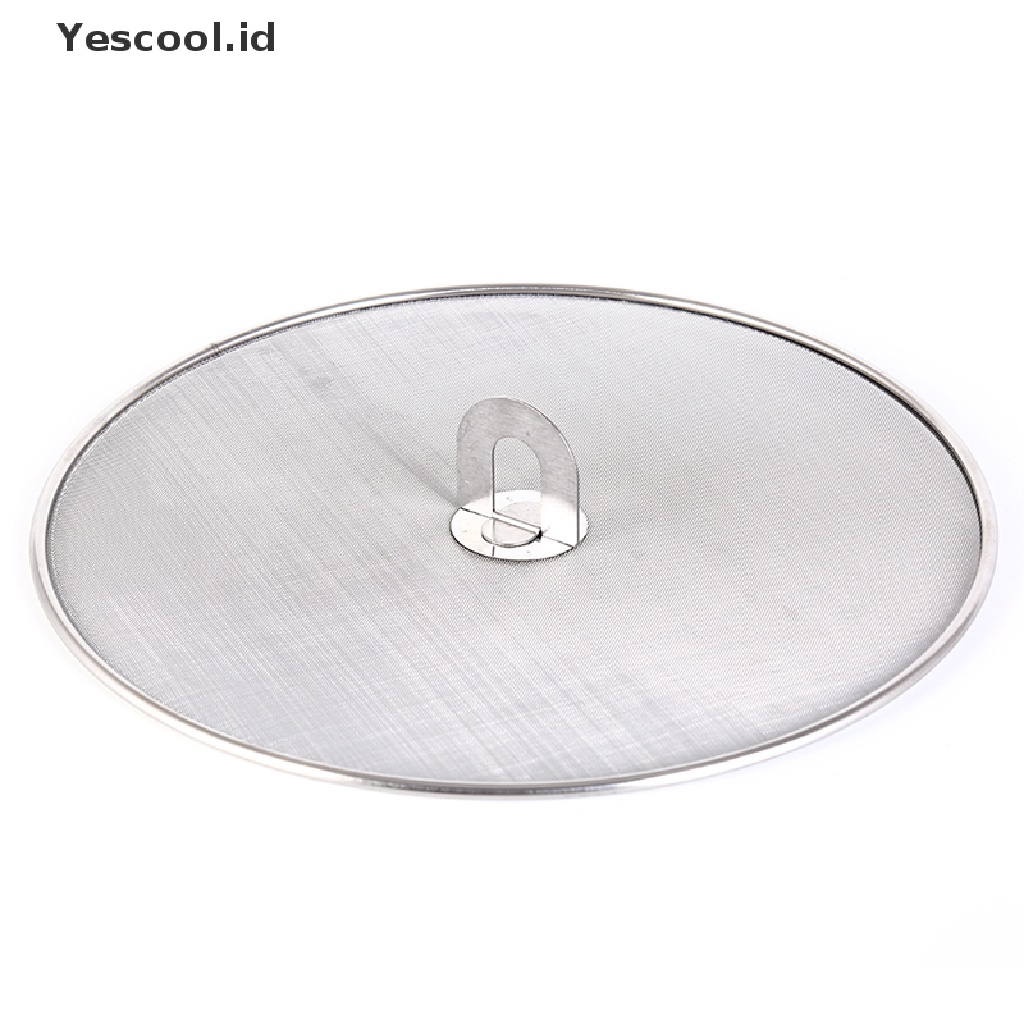 【Yescool】 stainless steel cover lid oil proofing frying pan splatter screen spill proof .