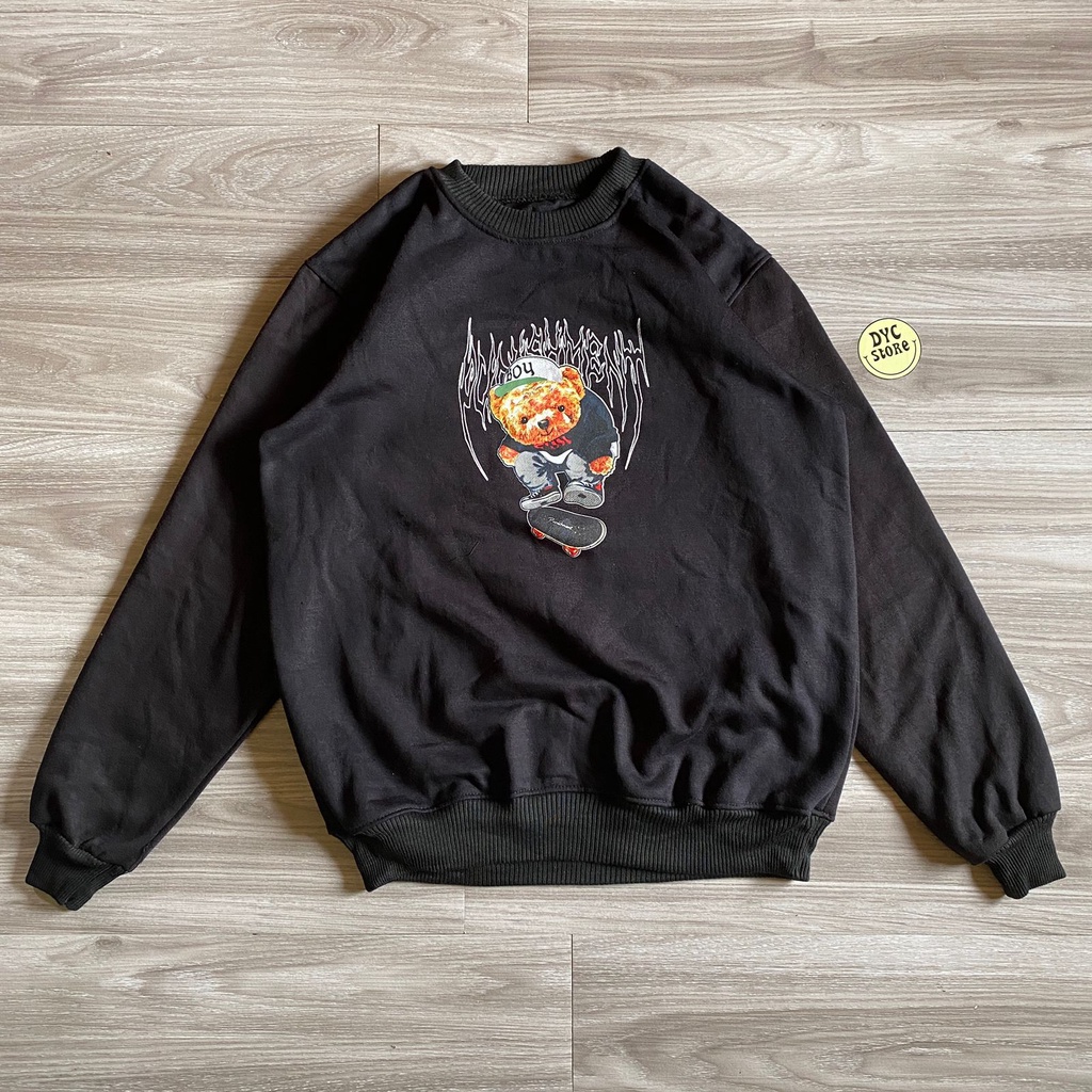 CREWNECK ORIGINAL PUNISHMENT SPESIAL ART STREEWEAR OVERSIZE BLACK