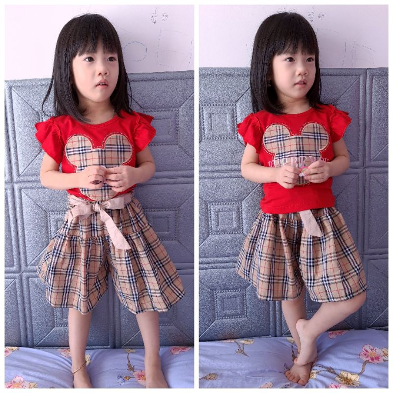 Baby G Collection GFD2617 Setelan Burberry Mickey