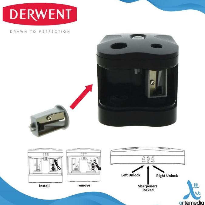 

Rautan Pensil Derwent Battery Operated Twin Hole Sharpener