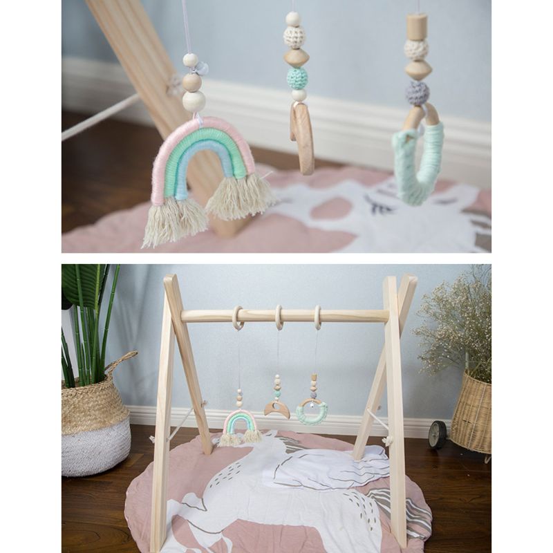 Mary 1 Set Mainan Gantung Gaya Nordic Motif Kartun Bahan Kayu Untuk Dekorasi Kamar Bayi / Anak