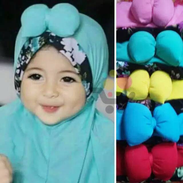 jilbab / anak / bayi / hijab /allsize 0-3 tahun/ PITA BATIK / STOK