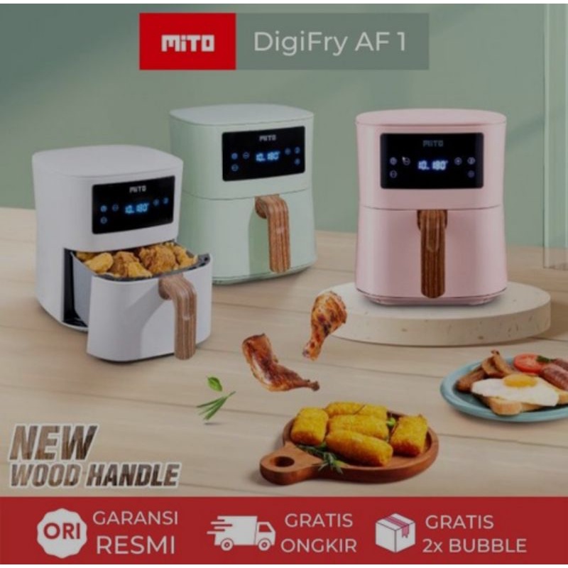 MITO DIGIFRY DIGITAL AIR FRYER AF1 NEW WOOD HANDLE