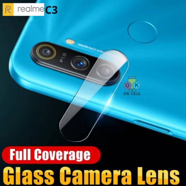 Tempered Glass Camera Lens Realme C3 TG Anti Gores Kaca Kamera Belakang Pelindung Protector Premium