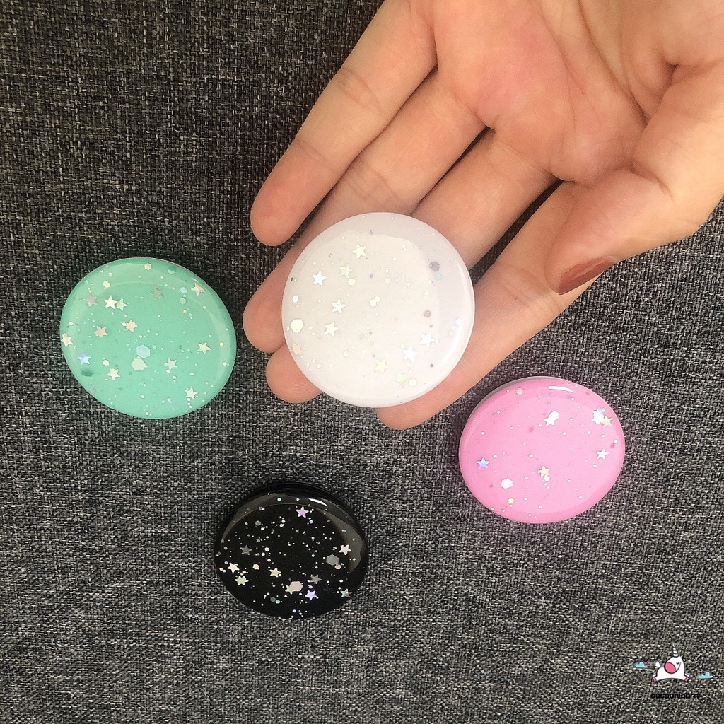 Popsocket Glitter Bling Bentuk Bintang Warna Permen Macaron Untuk Handphone