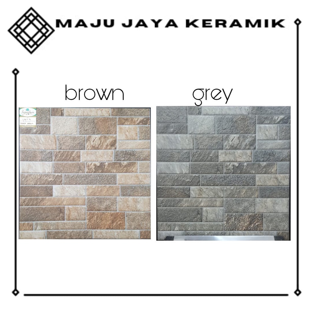 Keramik Lantai 40x40 Matte Kasar Motif Batu Alam Coklat Abu | Keramik Dinding Rumah Bagian Depan | Keramik Batu Alam 40x40 | Aralia