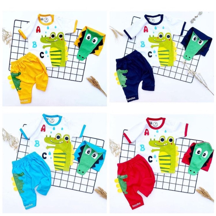 Baju Anak Bayi Laki Laki 6 12 Bulan 1 Tahun Setelan Bayi Cowok Lucu Crocodile