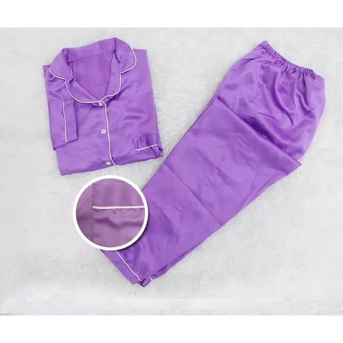 BAJU TIDUR PIYAMA SATIN LENGAN PANJANG/PIYAMA SATIN LENGAN PANJANG