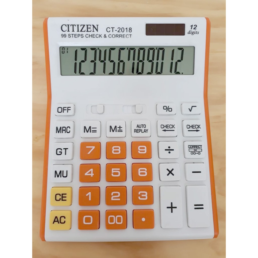 KALKULATOR CITIZEN CT 2018 - 12 DIGIT - WARNA RANDOM - dagang - besar - check -  mr
