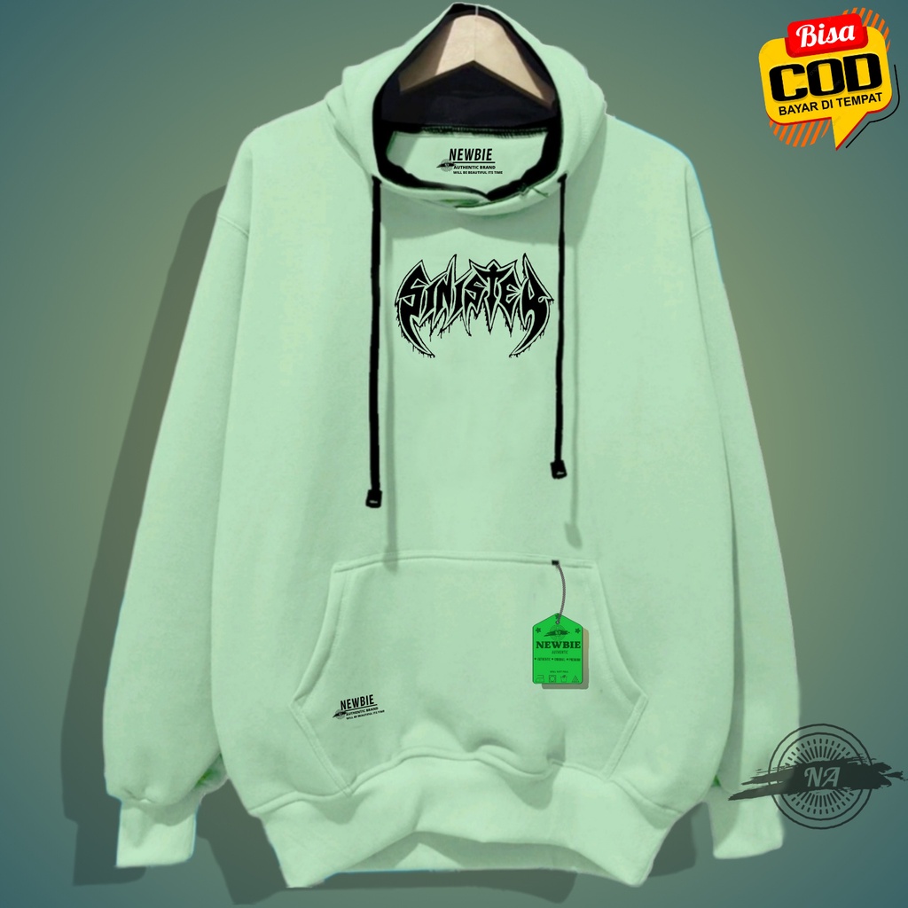 Sweater Hoodie Pria Wanita Newbie Authentic Warna Mint Tulisan Metal Sinistek Aestentic Model Baru Original Jpan Premium Terlaris Switer Cowok Hodi Keren Kota Bandung 2022 Size Jumbo M-XXL