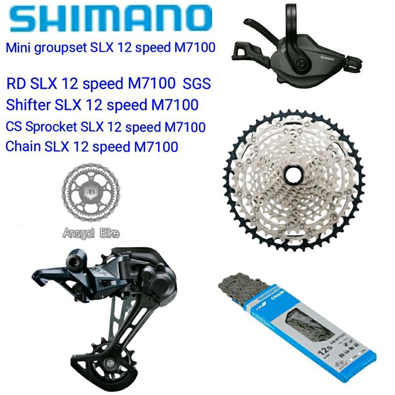 Paket mini groupset SLX 12 speed M7100 original shimano